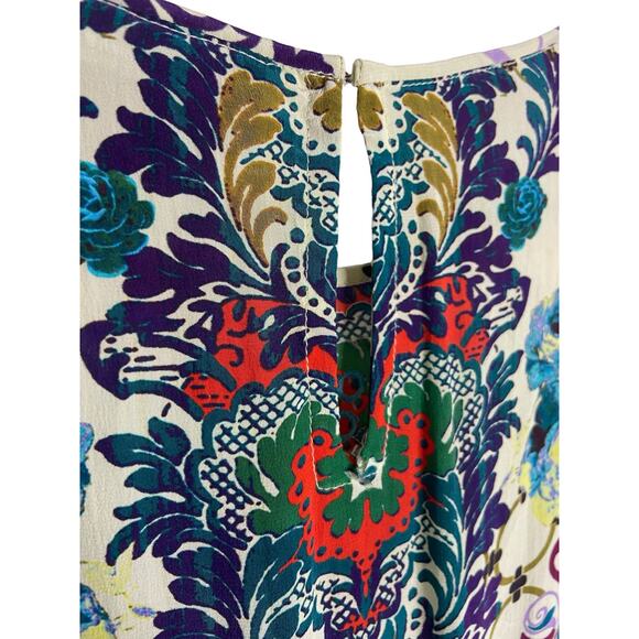 Anthro Hemant & Nandita Embroidered Canaria Maxi Boho Silk Floral Sleeveless XS - Picture 13 of 13